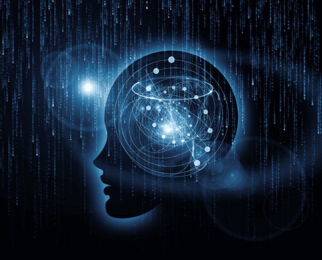 Blue image with mind in chaos